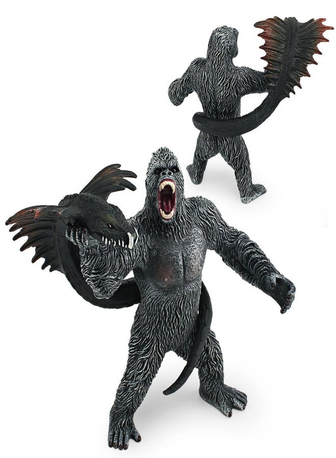 Higherbros Gorilla Toy Model, Black Gorilla with Snake Action Figures, Wildlife Toys Set for Kids Gift, Play or Decor. - Image 2